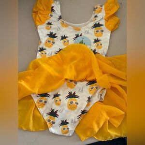 Pineapple Print Girls Swimsuit/Leotard by LzII